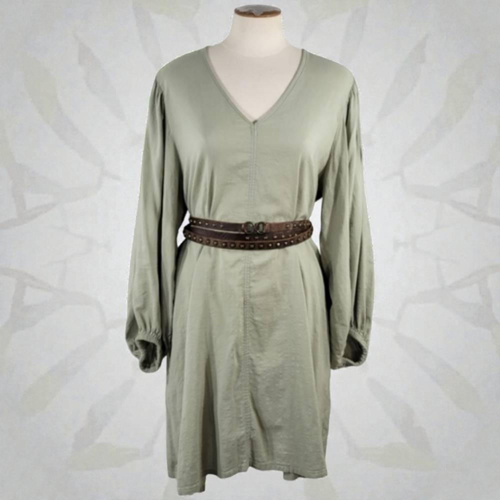 H&M Cotton Blend Tunic Shirt Dress – Sage Green Womens Size S